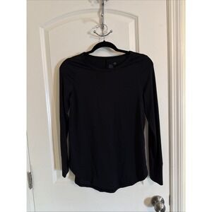 Women's Black Gap Fit Brushed Tech Long Sleeve Jersey Sz XS Workout Wear